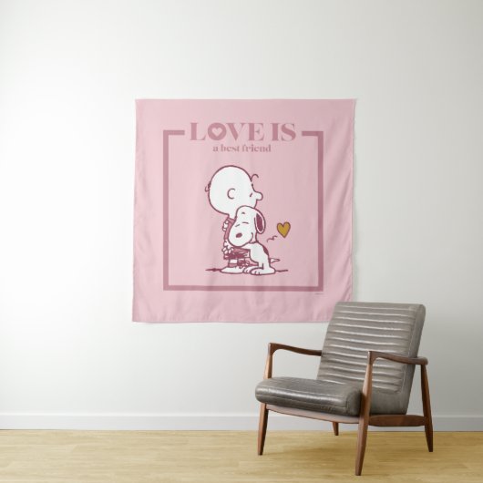 Charlie Brown & Snoopy - Liefde is een beste vrien Wandkleed (In situ)