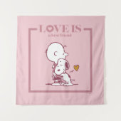 Charlie Brown & Snoopy - Liefde is een beste vrien Wandkleed (Voorkant)