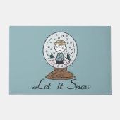 Charlie Brown Snow Wereldbol Graphic Deurmat (Voorkant)