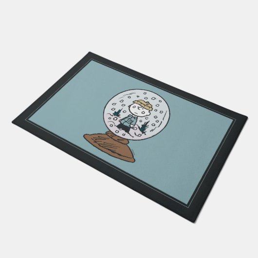 Charlie Brown Snow Wereldbol Graphic Deurmat (Schuin)