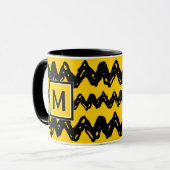 Charlie Brown Zig Zag Patroon | Uw monogram toevoe Mok (Voorkant links)