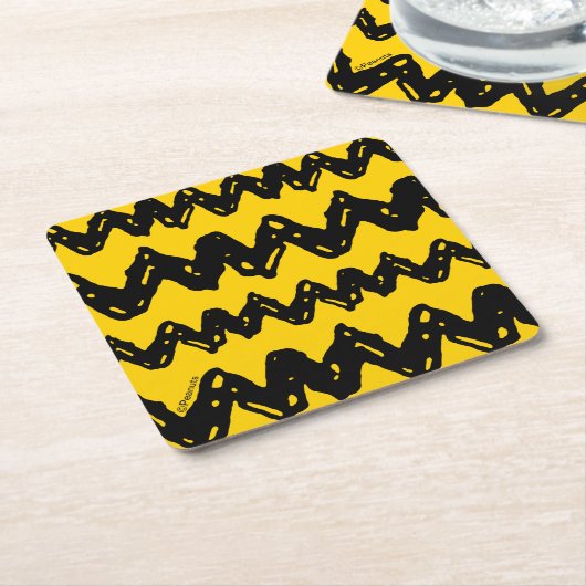 Charlie Brown Zig Zag Pattern Kartonnen Onderzetters (Schuin)