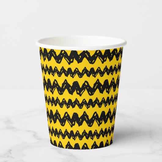 Charlie Brown Zig Zag Pattern Papieren Bekers (Achterkant)