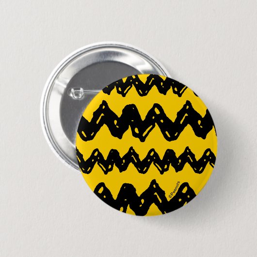 Charlie Brown Zig Zag Pattern Ronde Button 5,7 Cm (Voorkant /achterkant)