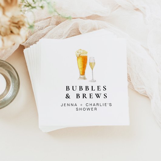 CHARLIE Bubbles & Brews Koppel Bruiloft Welkom Servet