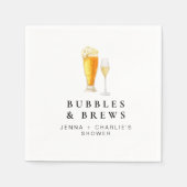 CHARLIE Bubbles & Brews Koppels Bruiloft Welkom Servet (Voorkant)