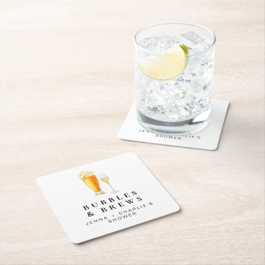 CHARLIE Bubbles & Brews Koppels Douche Welkom Kartonnen Onderzetters (Insitu)