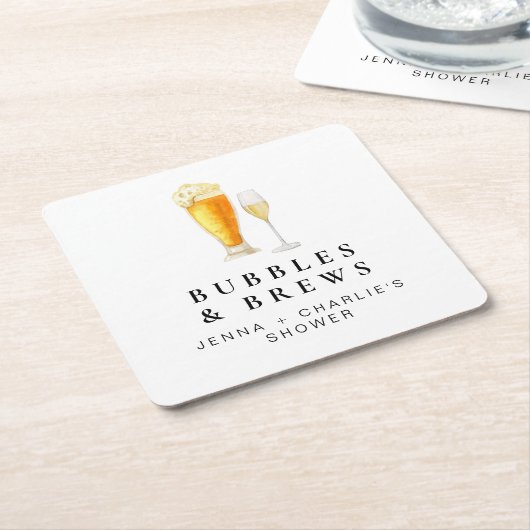 CHARLIE Bubbles & Brews Koppels Douche Welkom Kartonnen Onderzetters (Schuin)