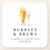 CHARLIE Bubbles & Brews Koppels Douche Welkom Kartonnen Onderzetters (Voorkant)