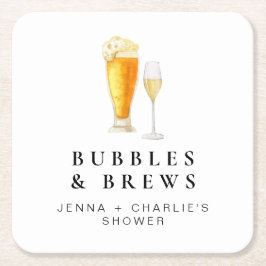 CHARLIE Bubbles & Brews Koppels Douche Welkom Kartonnen Onderzetters