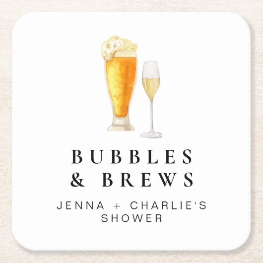 CHARLIE Bubbles & Brews Koppels Douche Welkom Kartonnen Onderzetters (Voorkant)