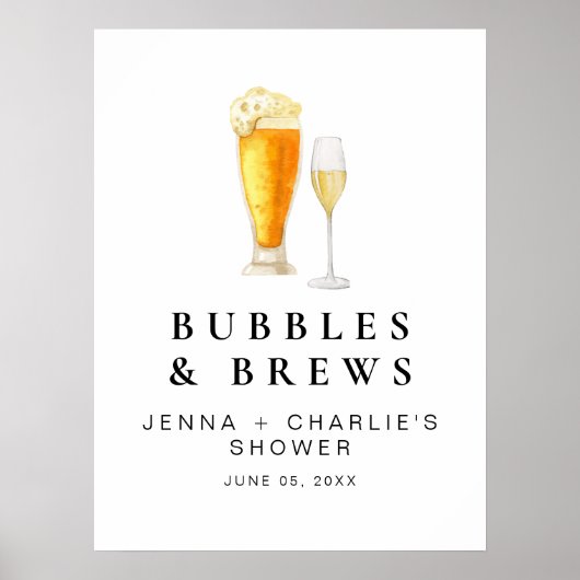 CHARLIE Bubbles & Brews Koppels Douche Welkom Poster (Voorkant)