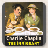 Charlie Chaplin / De immigrantendrankenachtbaan Bier Onderzetter (Voorkant)