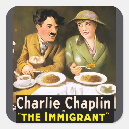 Charlie Chaplin, de Sticker van de immigranten (Voorkant)