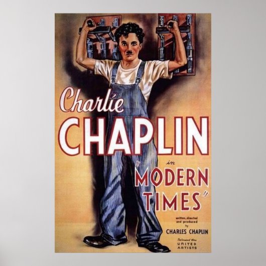 Charlie Chaplin Modern Times Movie Poster (Voorkant)