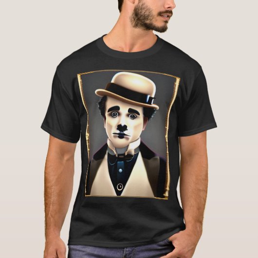 Charlie Chaplin Sad Dog T-shirt (Voorkant)