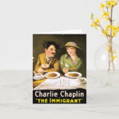 Charlie Chaplin/The Immigrant Greeting Card Kaart (Gele Bloem)