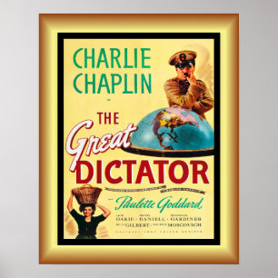 Charlie Chaplin's ~ De Grote Dictator 1940 ~ Poster