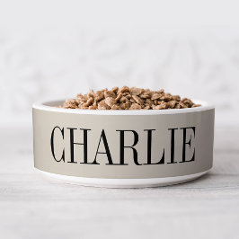 Charlie Classic Naam Monogram | Beige Voerbakje