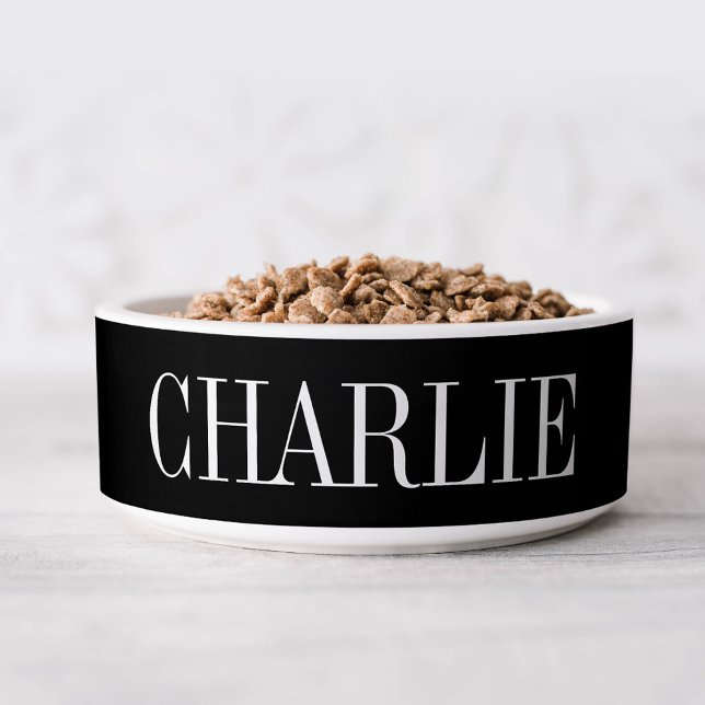 Charlie Classic Naam Monogram | Black Voerbakje (Creator heeft geüpload)