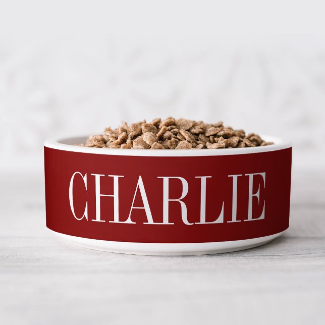 Charlie Classic Naam Monogram | Red Voerbakje (Creator heeft geüpload)