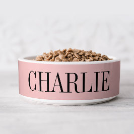 Charlie Classic Naam Monogram | Roze Voerbakje