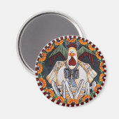 Charlie Cluckleworth Rooster Magnet (Voorkant / Achterkant)