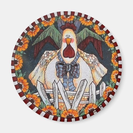 Charlie Cluckleworth Rooster Magnet (Voorkant)