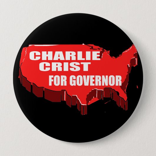 CHARLIE CRIST FOR SENATE RONDE BUTTON 4,0 CM (Voorkant)
