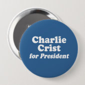 CHARLIE CRIST VOOR PRESIDENT RONDE BUTTON 4,0 CM (Voorkant /achterkant)