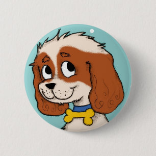 Charlie de Cavalier Pin Ronde Button 5,7 Cm