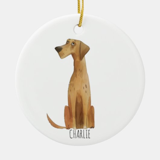 Charlie Dog Keramisch Ornament (Voorkant)