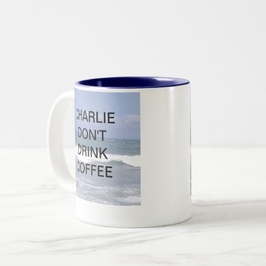 CHARLIE DONT DRINK COFFEE TWEEKLEURIGE KOFFIEMOK (Voorkant links)