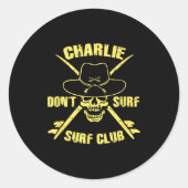 Charlie Don't Surf  Ronde Sticker (Voorkant)
