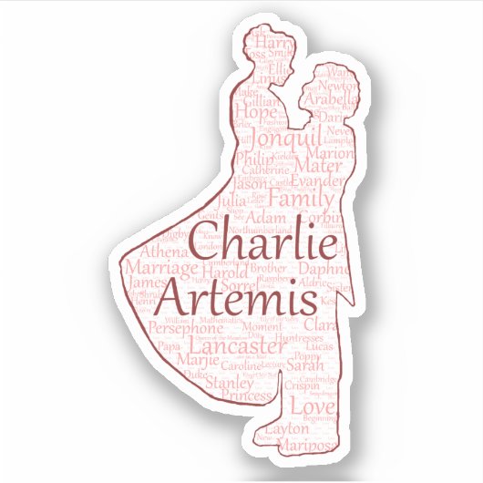 Charlie en Artemis Custom-Cut Vinyl Sticker (Voorkant)