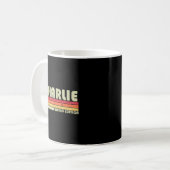 CHARLIE Gift Name Personalized Funny Retro Koffiemok (Voorkant links)