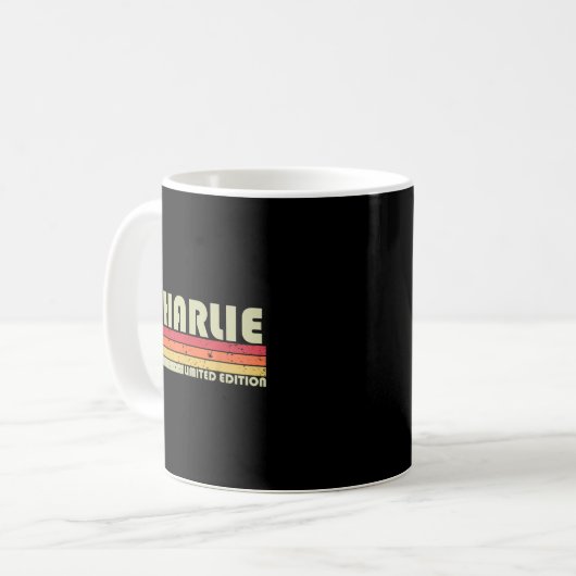 CHARLIE Gift Name Personalized Funny Retro  Koffiemok (Voorkant links)