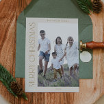 CHARLIE Gold Family Foto Boho Vrolijk Kerstfeest Feestdagenkaart<br><div class="desc">CHARLIE Gold Family Foto Boho Vrolijke Kerstvakantie Kaart. Personaliseer de voorkant van de kaart,  een foto,  je familienaam en het jaar. Personaliseer de achterkant met een optionele vakantiebegroeting of familienieuws en uw familienaam.</div>