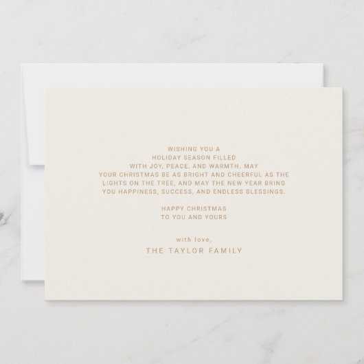 CHARLIE Gold Moderne Familiefoto Gelukkig Kerstfee Feestdagenkaart (Achterkant)