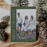 CHARLIE Green Familie Foto Boho Vrolijk Kerstfeest Feestdagenkaart<br><div class="desc">CHARLIE Green Family Foto Boho Vrolijke Kerstvakantie Kaart. Personaliseer de voorkant van de kaart,  een foto,  je familienaam en het jaar. Personaliseer de achterkant met een optionele vakantiebegroeting of familienieuws en uw familienaam.</div>