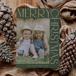 CHARLIE Green Gold Folie Fun Foto Vrolijk Kerstfee Folie Feestdagenkaart