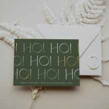 CHARLIE Green Gold Folie Ho Ho Familie Kerstmis