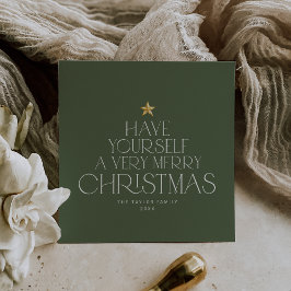 CHARLIE Green Star Familie Vrolijk Kerstfeest Feestdagenkaart