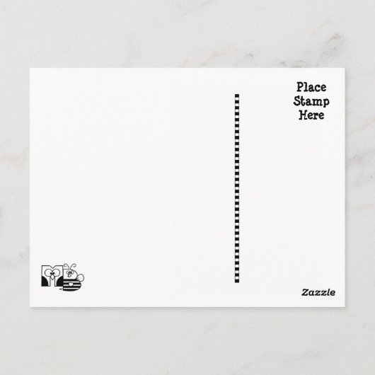 Charlie het Donkey-landschap Briefkaart (Achterkant)