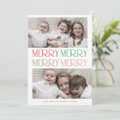 CHARLIE Kleurrijk 2 Foto Leuk Vrolijk Kerstfeest Feestdagenkaart (Staand voorkant)