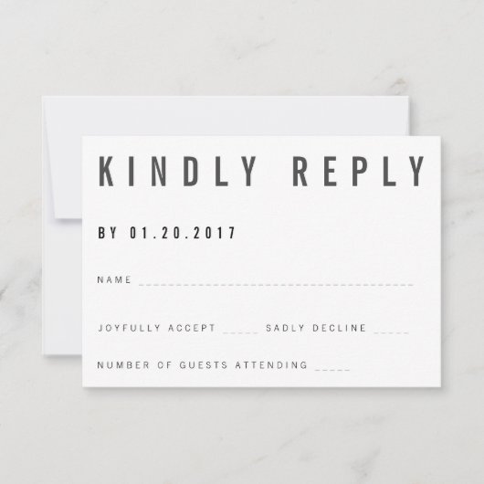 Charlie Minimalistische RSVP Kaart (Voorkant)