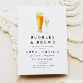 CHARLIE Modern Bubbles en Brews Verlovingsfeest Kaart