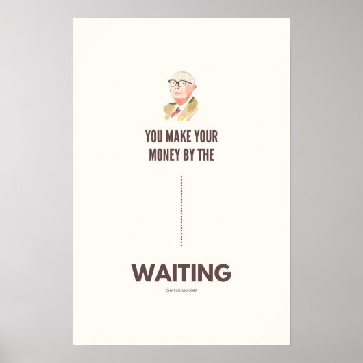 Charlie Munger Quote Geduld in Investeren Poster (Voorkant)