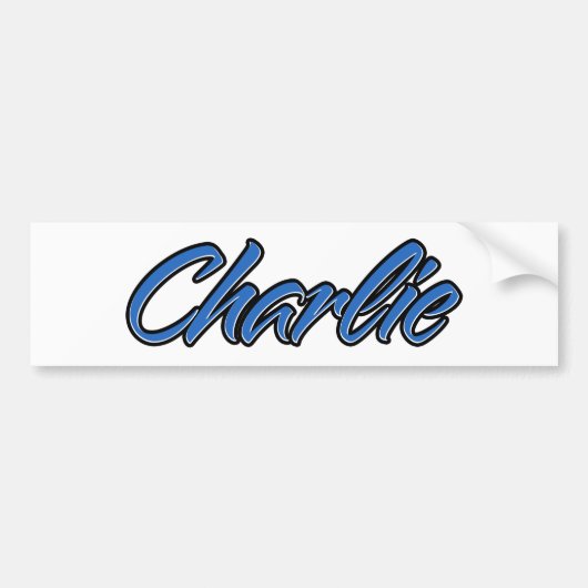 Charlie Name blue Aufkleber Sticker Autoaufkleber (Voorkant)