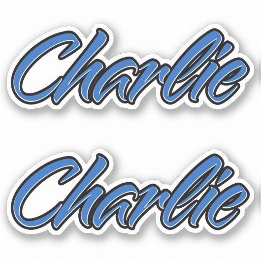 Charlie Name blue Aufkleber Sticker Stickerset (Voorkant)